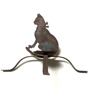 Vintage Metal Cat Silhouette Candleholder